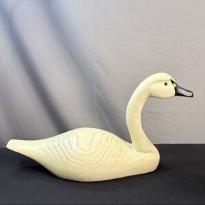 Elegant wooden white Swan decoy